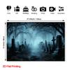 2D Plane, 1 Piece of 2D Plane Printed Cemetery Gothic Mist Landscape Photography Background Fabric, Polyester Fabric, Yzb