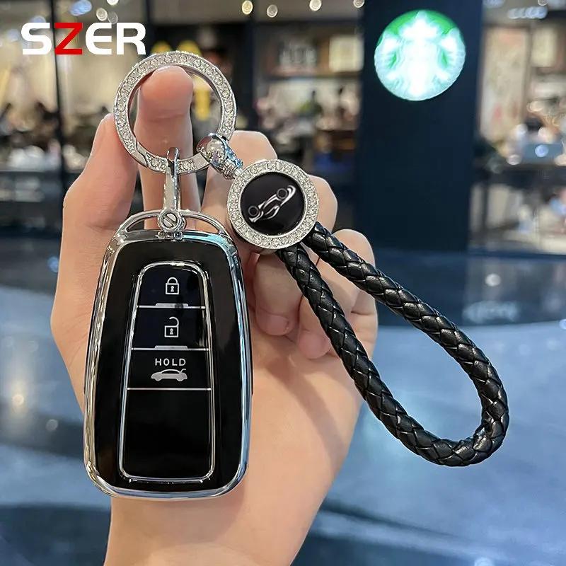 ZYU3 Madingas TPU automobilio raktų pakabukas Raktų dėklas Dangtelis Korpusas Fobas Toyota Corolla Prius Camry CHR C-HR RAV4 Altis Land Cruiser Prado raktams be rakto