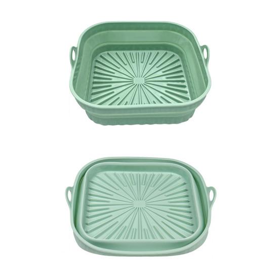 Foldable Air Fryer Silicone Liners Reusable Air Fryer Basket Round/Square Oven Baking Tray for Air Fryer Oven Accessories