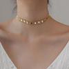 18K Gold-Plated Titanium Sequin Pop Art Wide Neck Chain Necklace - Summer Women's Jewelry