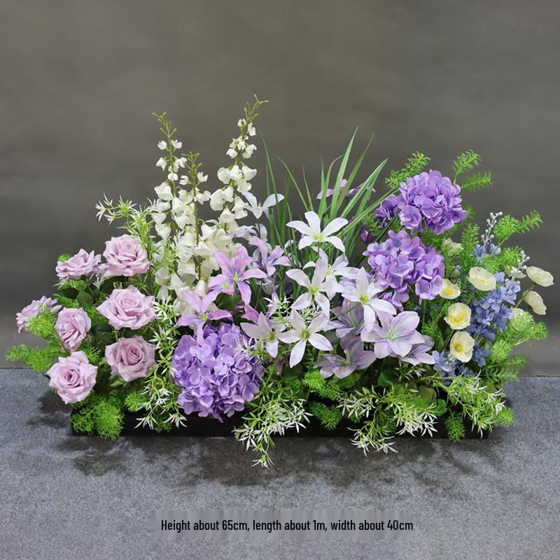 Mori Style Silk Floral Aisle Decoration In Blue & Purple