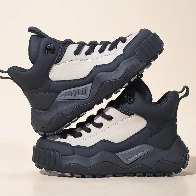Spring Autumn New Men's Shoes Thick Soled Height Increasing Casual Sports Shoes Outdoor Adventure Mountaineering Travel Shoes