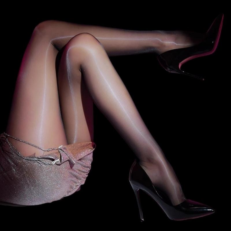 Ladies Charming Fragrance Stockings 1D Aurora Oil Shiny High Waist Skinny Leg Pantyhose Women Sexy Seamless Underwear