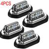 4Pcs Car License Plate Lights 6 LED Universal Car Truck Bus Motorcycle Truck Lamp White Bulbs Products License Plate Lightst 12V