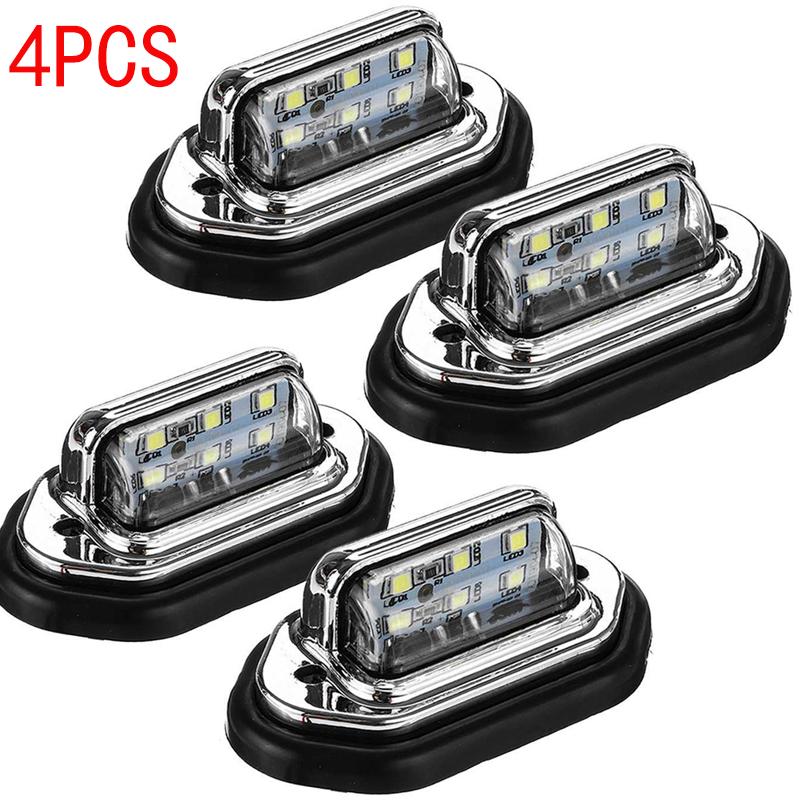 4Pcs Car License Plate Lights 6 LED Universal Car Truck Bus Motorcycle Truck Lamp White Bulbs Products License Plate Lightst 12V