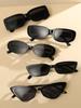 5Pcs Classic Fashion Mixed Shape Frame Sunglasses Set Stylish Look Suitable for Street Photography Commuting Vacation
