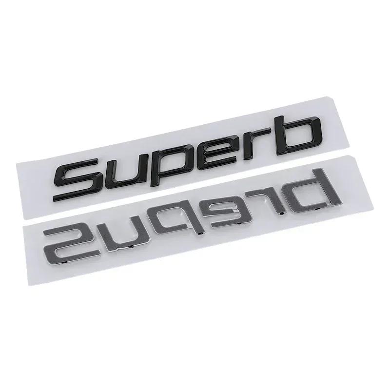 AAABV1 Auto-Buchstaben-Plakette Außen für Skoda Superb Octavia 2023 2024 Heckaufkleber Kofferraumaufkleber Emblem Auto-Modifikationszubehör