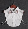 Women's Fake Collar Shirt White Fake Collar Women Detachable Collars Embroidery Cotton False Collar Shirt Col Amovible Femme