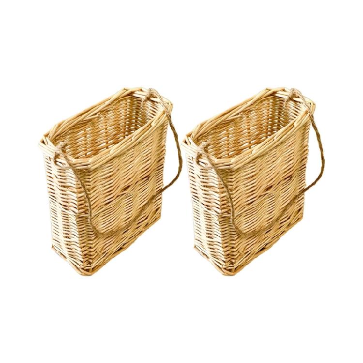 

Stable Wicker Wall Hanging Baskets Flexible Installation Wicker Wall Planter For Plant Light weight For Home Garden 1