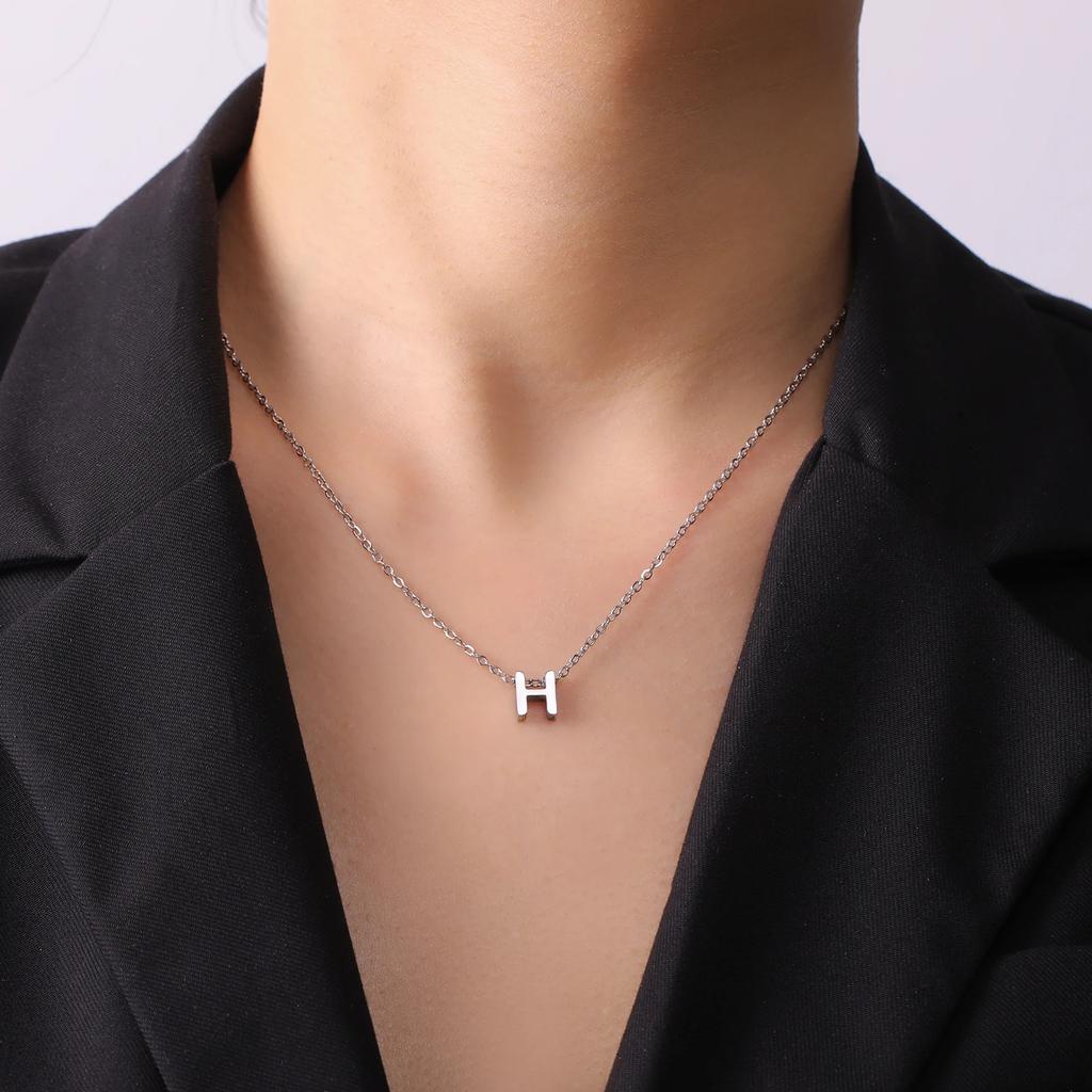 Cazador Stainless Steel A-Z Initial Letter Necklace for Women Alphabet Choker Chain Jewelry Birthday Gifts New Trend 2026