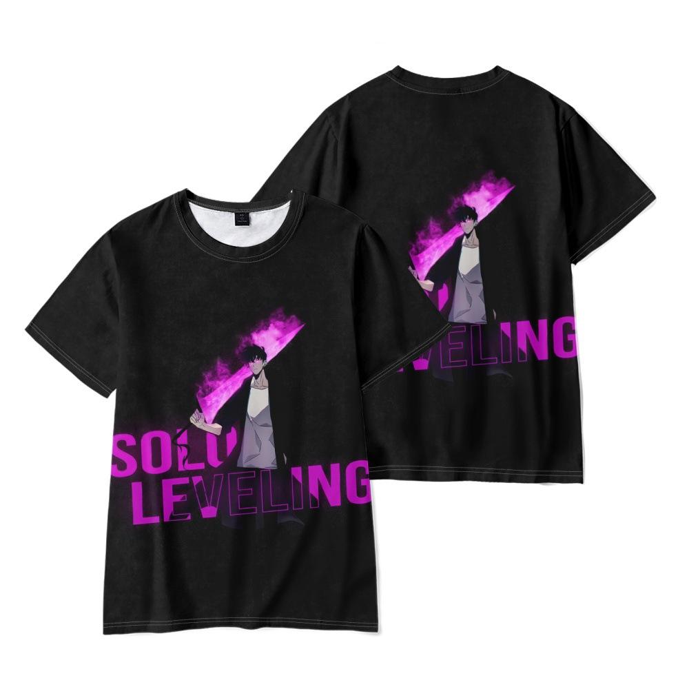 Solo Leveling Anime Women Men's T-shirts Graphic Shirt Cartoon Printed O-Neck Oversized Short Sleeves Fashion Mens Clothing Streetwear