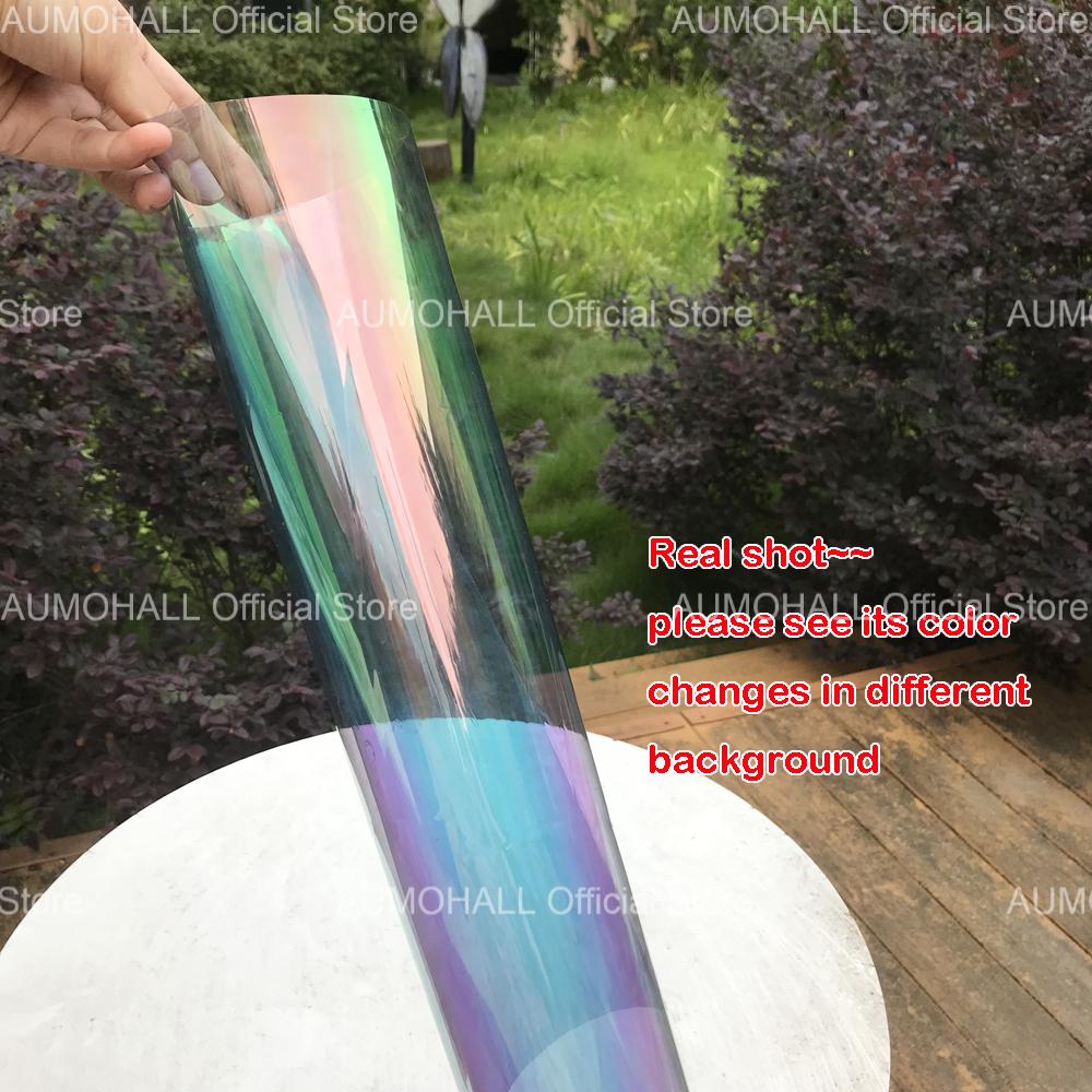 50x300cm VLT 76% Green Chameleon Car Side Window Tint, Clear Color Change Solar Foil Car Window Tinting Film UV Block 99%