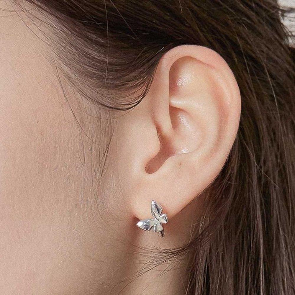 J.Lauren Butterfly One-Touch Silver Earrings M03982
