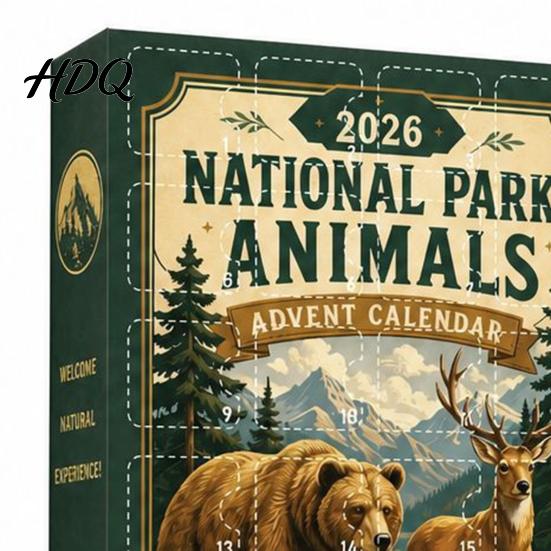 Christmas Advent Calendar Blind Box National Park Animal Arrival Calendar 24 Days Acrylic Figures Cute