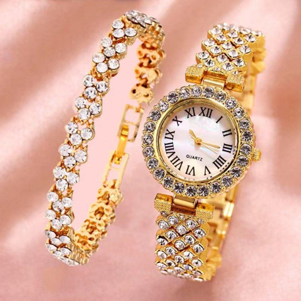 Popular Luxury Set, Bracelet Watch, Diamond-Encrusted Women'S Five-Piece Gift Box, Quartz Watch