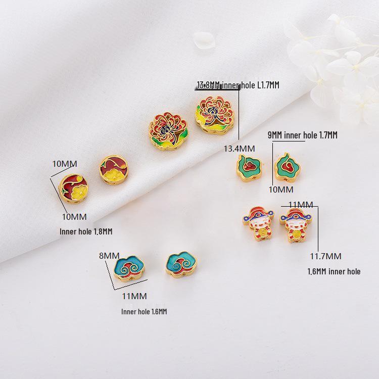 

Китайская перегородчатая эмаль, золотые разделительные бусины, браслет «Облако Жуи», набор для DIY