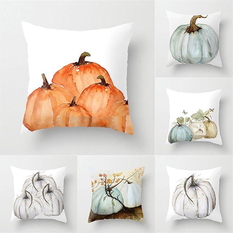 Elegant Watercolor Pumpkin Cushion Cover Pillow Case Adds Festive Charm To Any Room