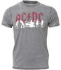 AC DC T Shirt Official  Red Logo Band Silhouettes Burnout New Grey