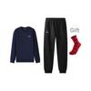 Klassisches Rundhals Warm Vielseitig Einfach Langarm Sweatshirt Fleecehose Freizeit Sportanzug Herren Sweatshirt, Hose AWDVG81-4+AKLVC91-1