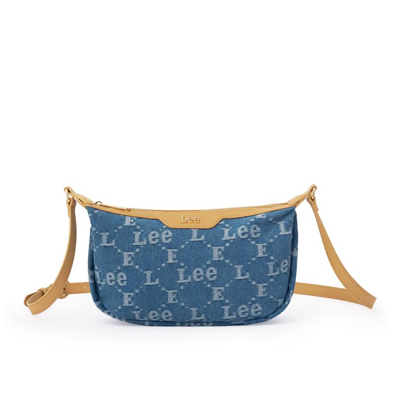 New Lee Fabric Crescent Bag, Shoulder Bag, Crossbody Bag Medium Women's Denim Blue LE240036M-503