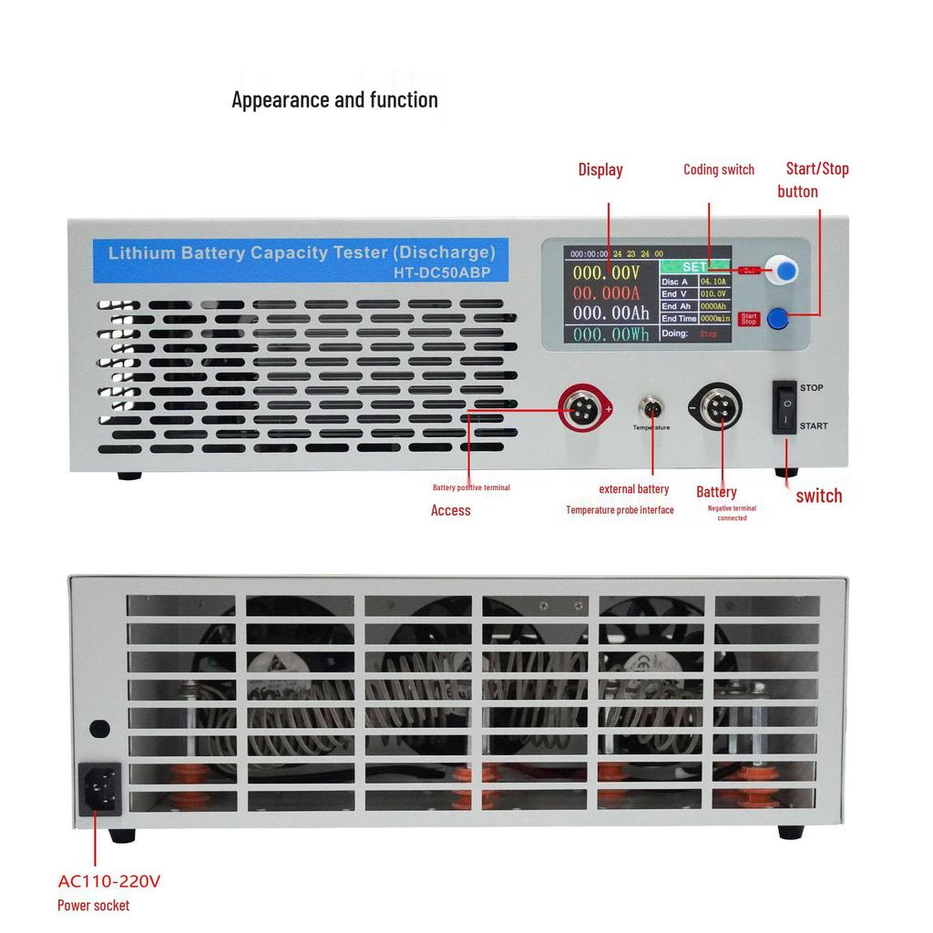 120V Lithium Battery Capacity Tester for Electric Vehicles - High Voltage Electronic Load Simulator