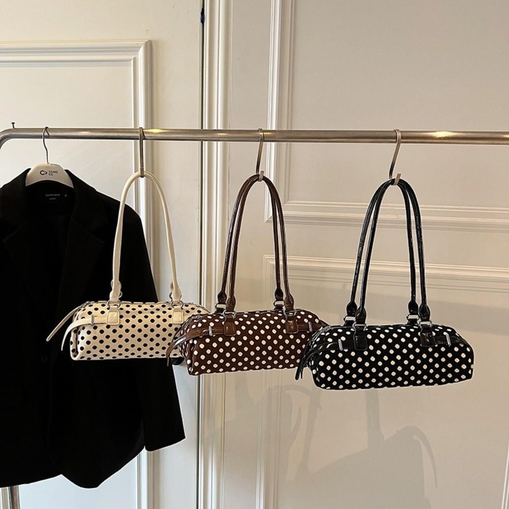 High-end Large Capacity Polka Dot Handbag Zipper Design Polka Dot Women's Bag Underarm Bag Women