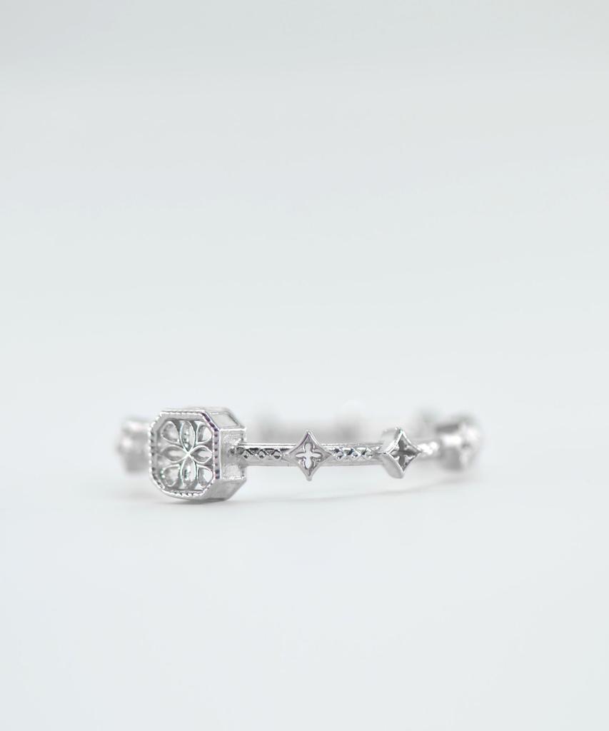 Vivus Ventana Diamant Slim White Gold Silver Ring