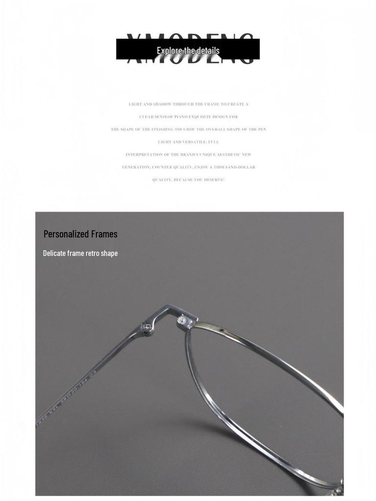 Unisex 162MM Large Full Frame Eyeglasses: Titanium & Acetate Frame, Prescription-Ready for Myopia