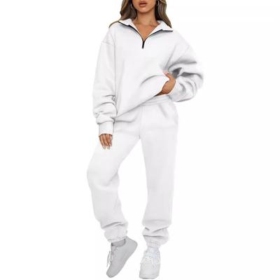 1116 New European and American Hot-Selling Women's Solid Color Pocketless Sweatshirt Long Pants Sweatshirt Set