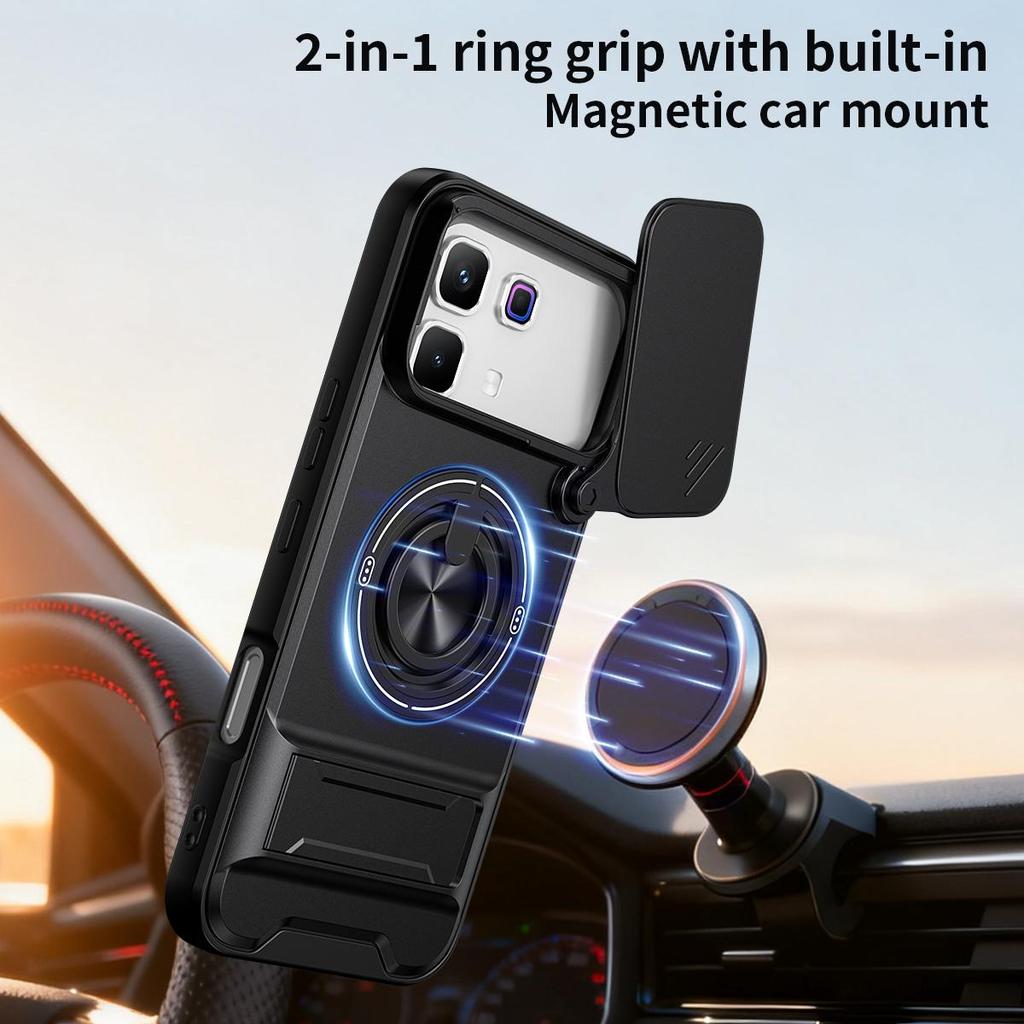 Copertura scorrevole per fotocamera per custodia Infinix Note 60 Pro 5G con supporto ad anello integrato
