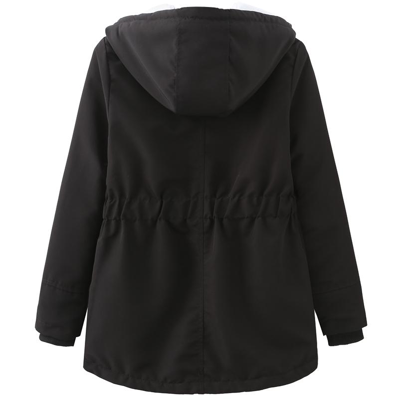 Women’s Parkas Coats BRIGH DEER Hooded Zip Up Cinched Waist Large Size Warm Overcoat Winter Outer Wear