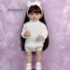 BZDOLL 55CM 22Inch Full Vinyl Body Reborn Baby Girl Doll Dress Up Brown Long Hair Princess Toddler Doll For Child Lovely Birthday Gift Handmade Toy