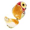Owl Shape Jewelry Storage Box Zinc Alloy Shiny Exquisite Trinket Box Owl Statue Ornament for Tabletop Cabinet Decoration