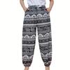 Elephant Jump Pants Pocket Adjustable Elastic High Waistband Strap Unisex Man Women Print Thailand Casual Streetwear Beach Bohemian Retro Vintage