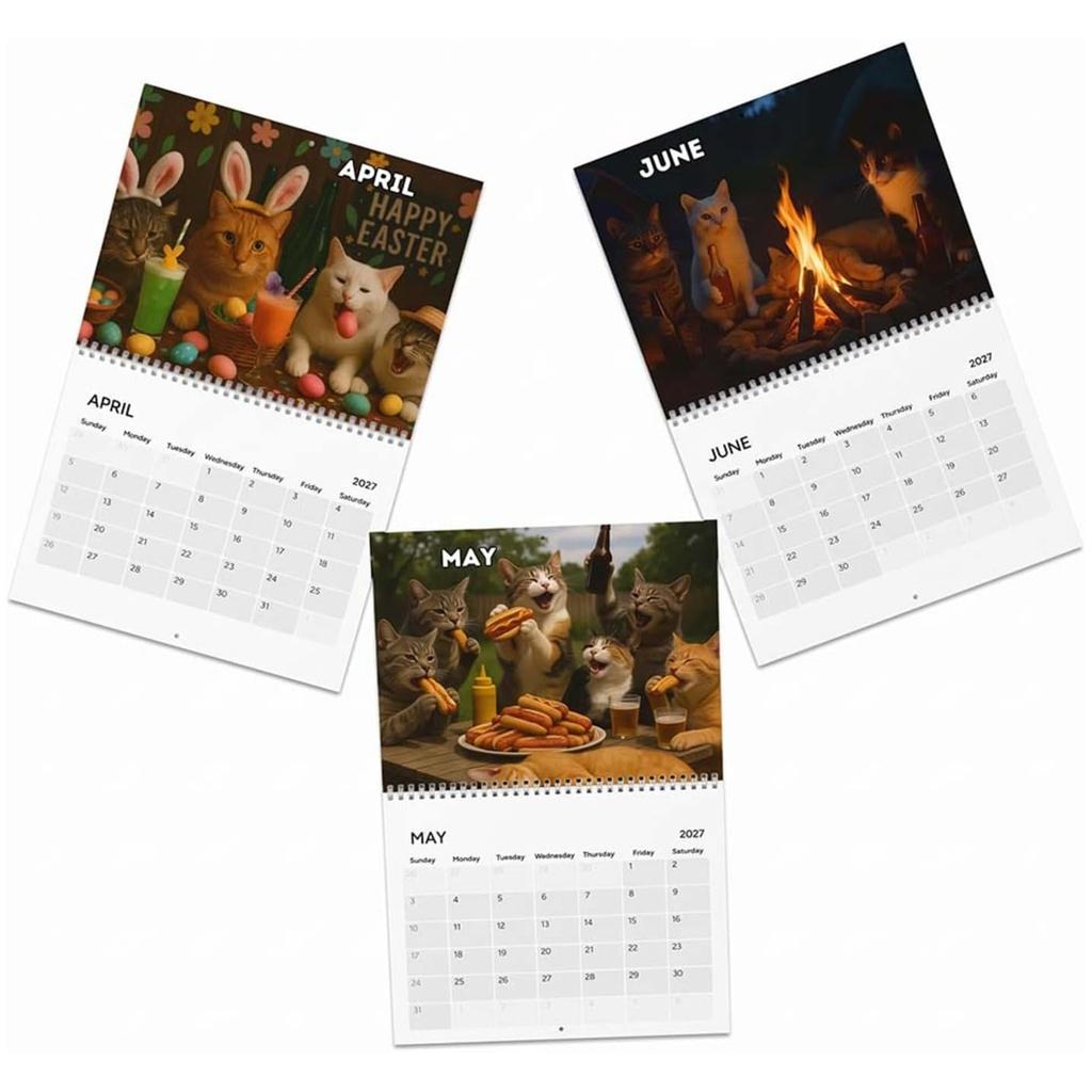 2027 Funny Cat Wall Calendar Cat Humor 12 Month Planner Office Home Decor