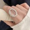 High-End White Moonlight Ring: Elegant Adjustable Open Ring for Women, Light Luxury, Versatile, Stackable, Fashionable Index Finger Ring.
