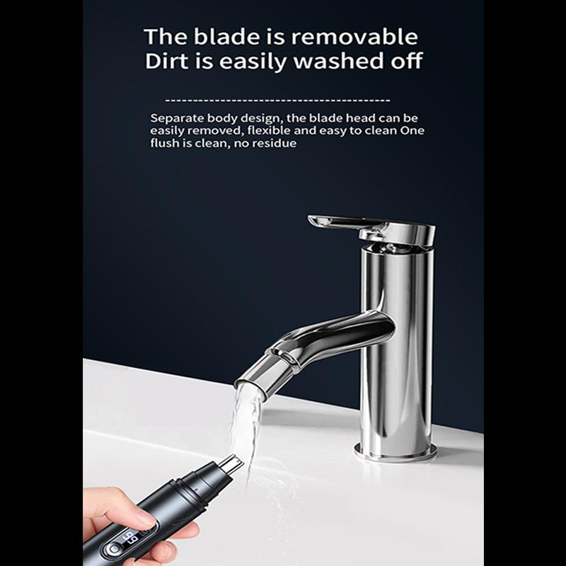 Mini Pocket Nose Hair Trimmer Rechargeable Painless Clipper Nose Ears Hair Waterproof Blade Portable Trimmer With Power Display
