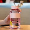 Water bottle new large capacity high value premium light luxury sports water cup student men and women high temperature portable straw cup