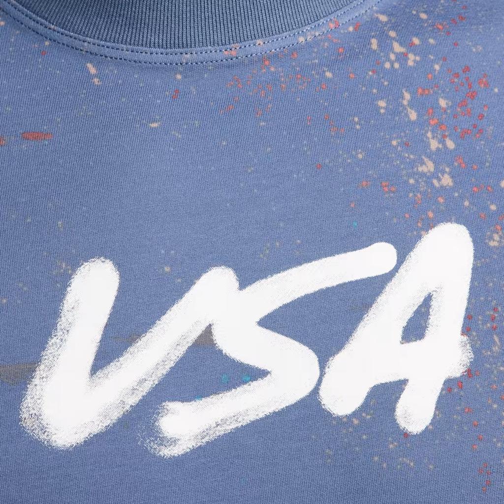 Nike X Futura Paris Olympic Series SS24 USA M NK Collection Splash Design Breathable Fashion Print Casual Versatile Short Sleeve T-Shirt FQ7114-491