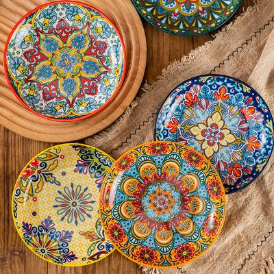 16cm Ceramic Plate Household Small Plate Fruit Plate Dessert Plate Flat Plate Bone Spit Plate
