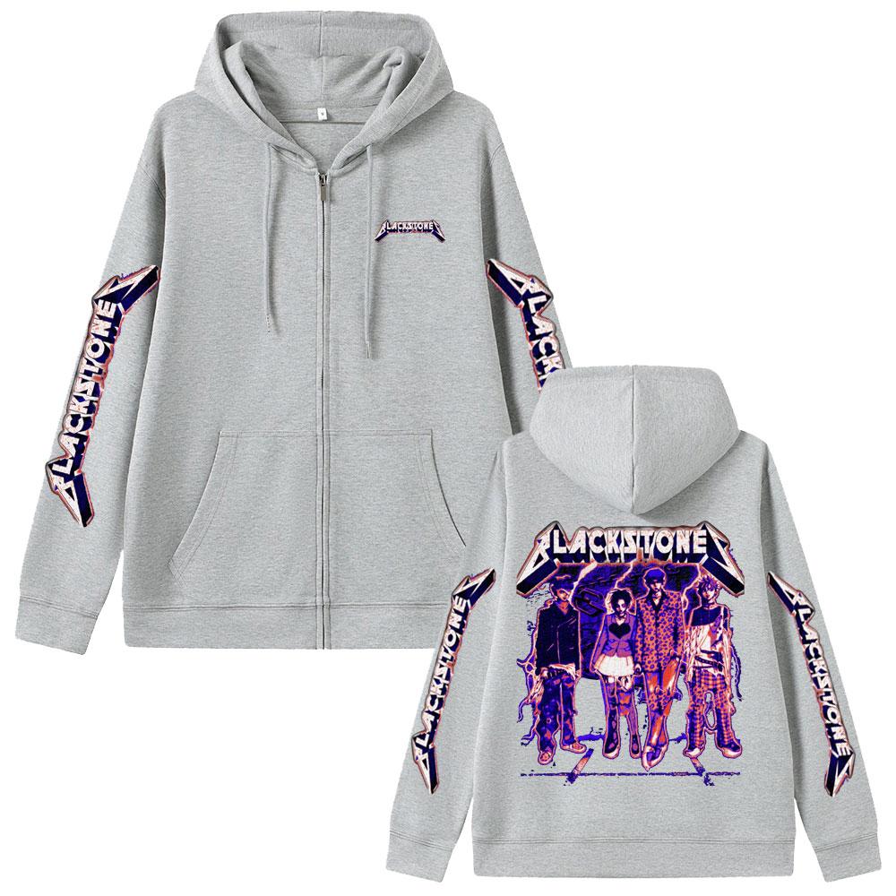 Japanese Anime Oosaki Nana Zipper Hoodie Grunge Rock Black Stones Zip Up Jacket Men Women Manga Gothic Trend Zip Up Sweatshirt