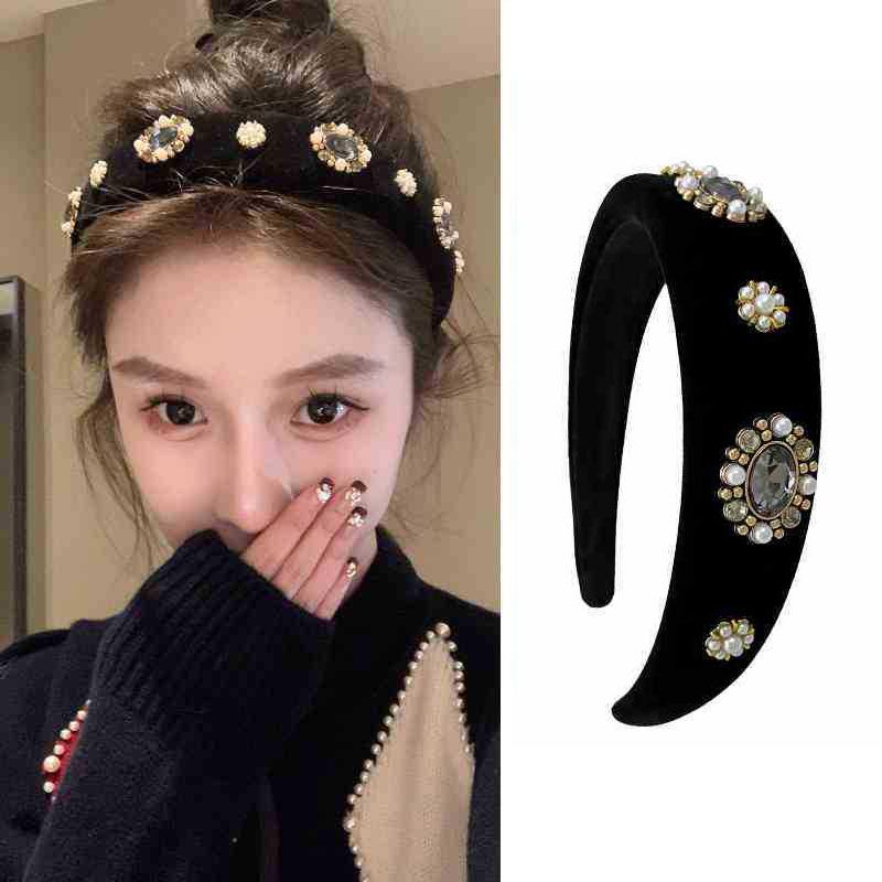 Velvet Headband Female Face Wash Minimalistic Hairhoop Advanced Daily Headhoop Hair Accessories