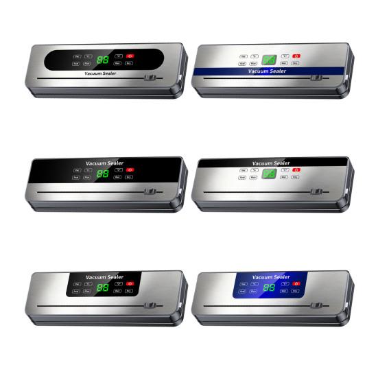 Electric Vacuum Sealer Machine Adjustable Seal Temperature Built-in Cutter Portable Food Sealer Touch Screen Bag Sealer for Kitchen Home Use