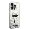 Etui Do iPhone 14 Pro Max Karl Lagerfeld Glitter Karl Head Srebrne