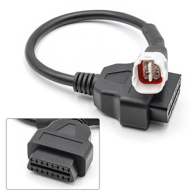4P To 16Pin Adapter Diagnostic Scanner Cable 12V Power Supply Easy Tallation Cable Non-deformable Design Black