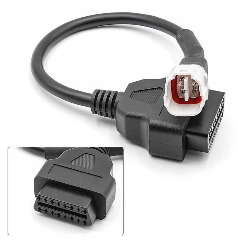 Адаптер 4P на 16Pin Кабель для диагностического сканера Питание 12В Легкая установка Кабель Недеформируемая конструкция Черный