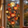 Pumpkin Moon Lantern Ornament Halloween Ornament, Acrylic Stained Glass Window Hanging Decor Decoration, Autumn Maple Leaf Suncatcher Pendant