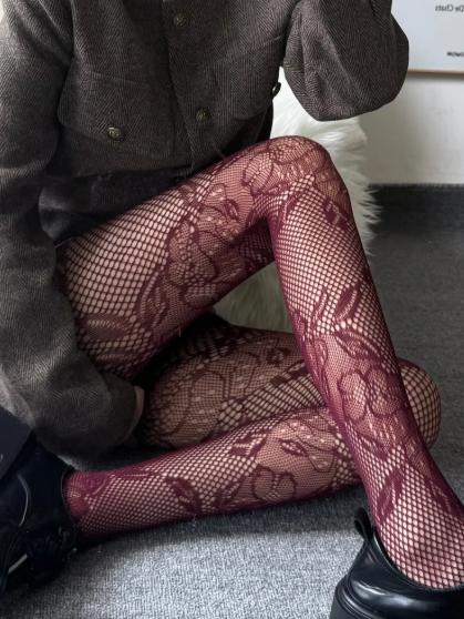 Sexy Retro Mesh Socks With Sexy Hollow Out Thin Base Pantyhose