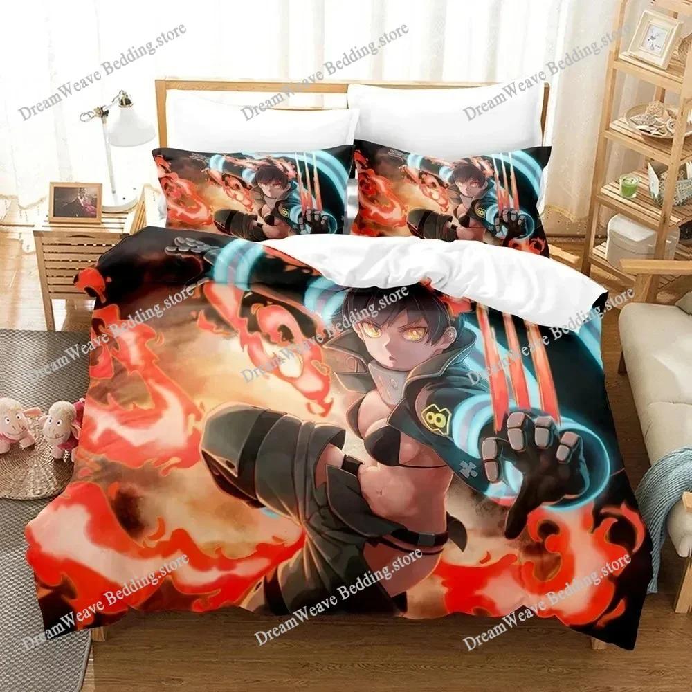 Fashion 3D Print Anime Bed Sheet Fire Force Bedding Set Single Twin Full Queen King Size Bed Set Adult Kid Bedroom Duvet Cover96
