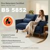 2 Seater Sofa, Loveseat Sofa with Spring Cushions, Wide and Deep Seat, Wood Legs, Blue